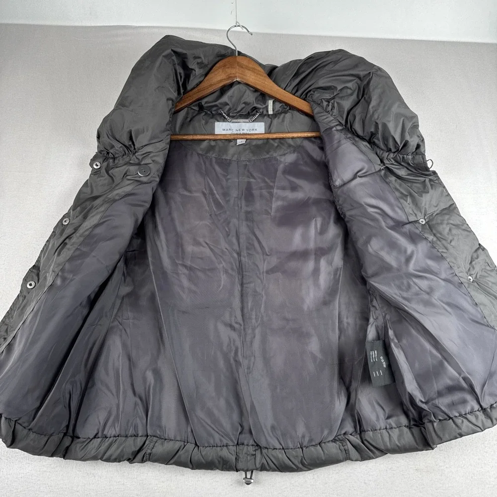 Andrew Marc Womens  puffer jacket vest size small black Button Up Warm Packable